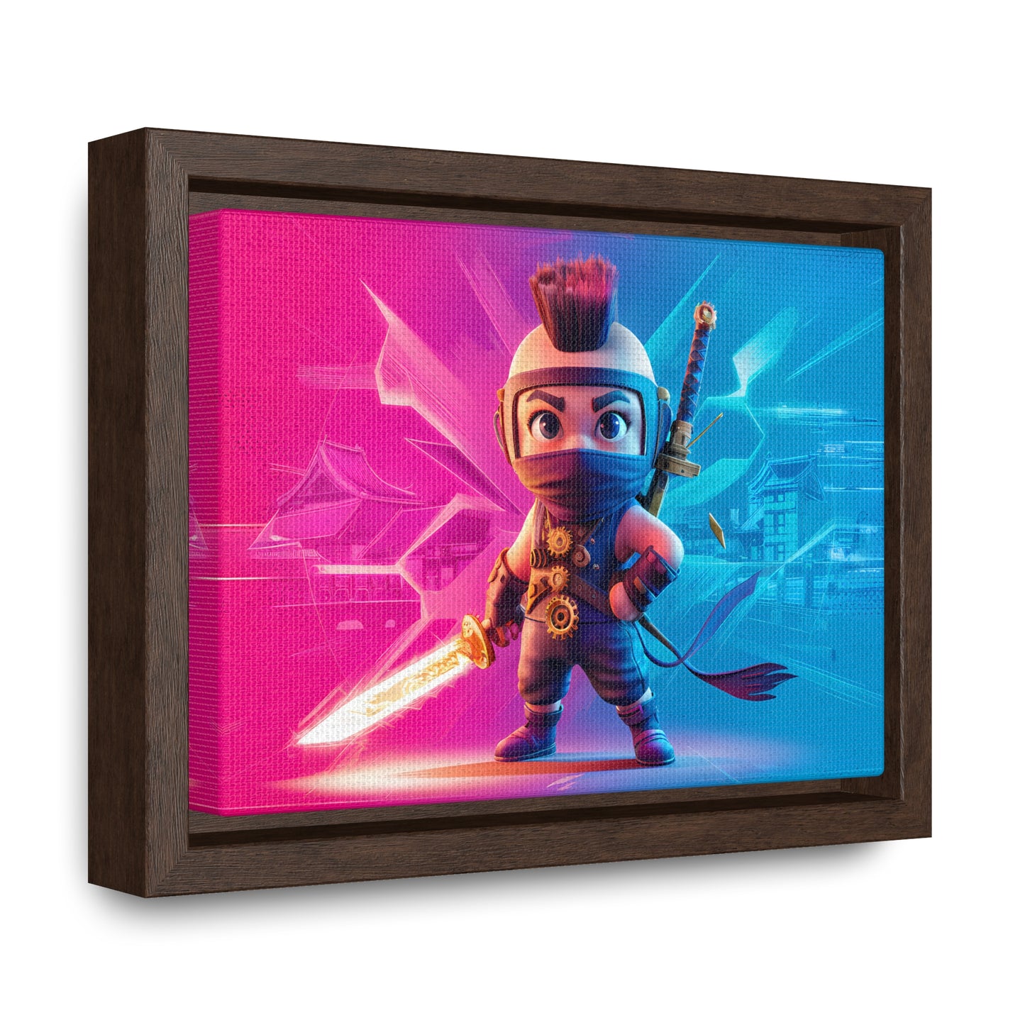 Neon Ninja Showdown - Gallery Canvas Wraps, Horizontal Frame