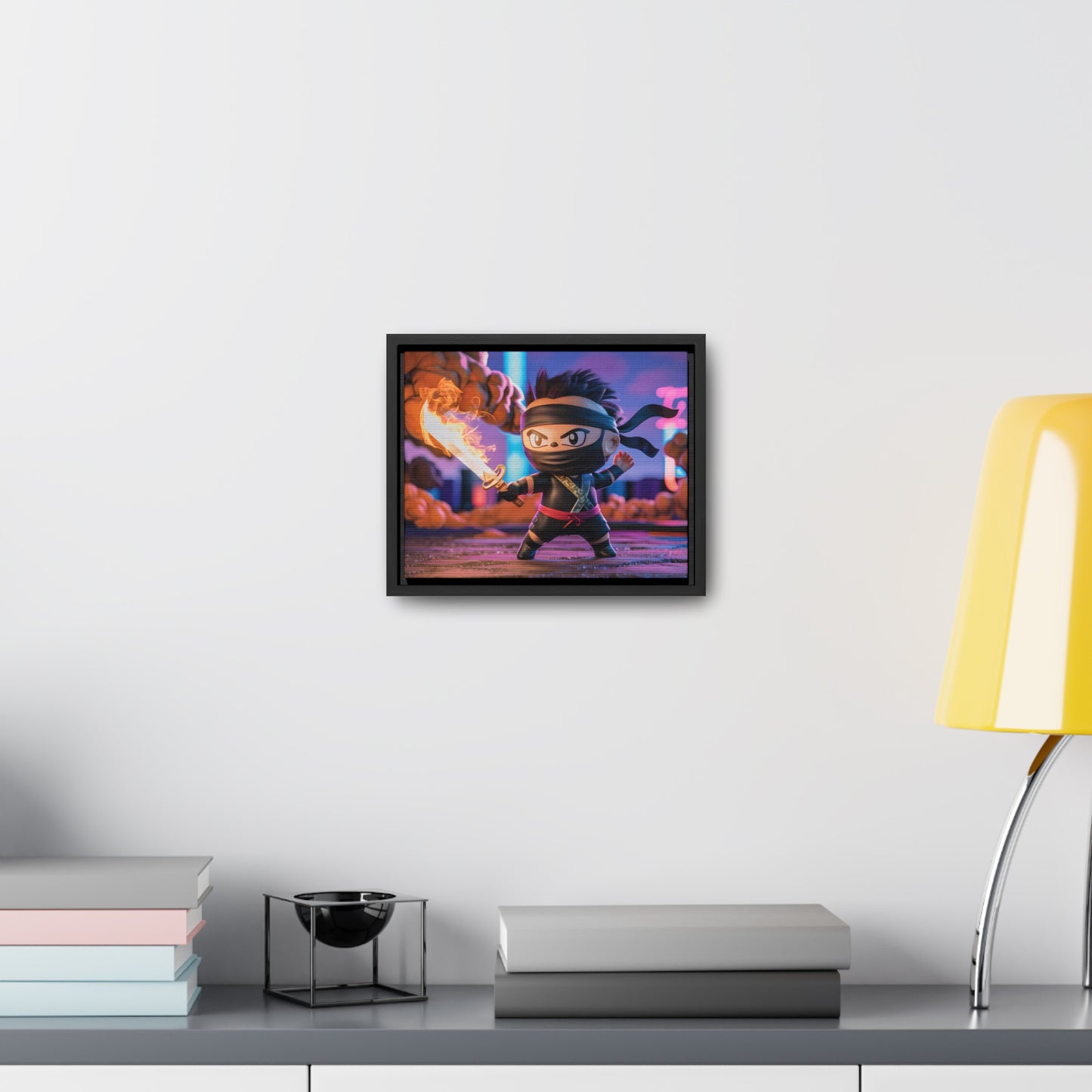 "Flameblade Ninja in Action" - Gallery Canvas Wraps, Horizontal Frame