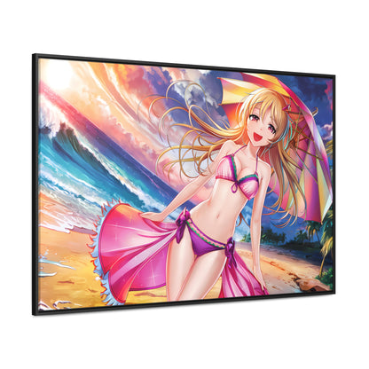 Sunset Stroll on the Beach - Gallery Canvas Wraps, Horizontal Frame