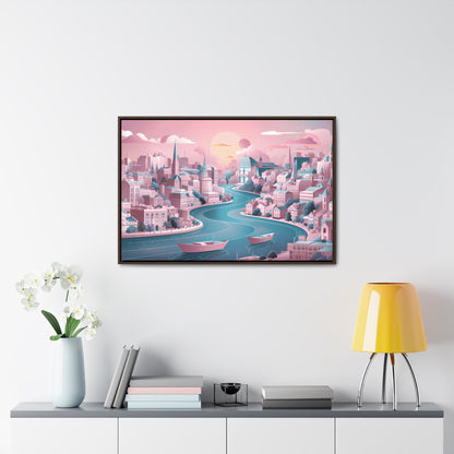 Serene City at Dawn - Gallery Canvas Wraps, Horizontal Frame