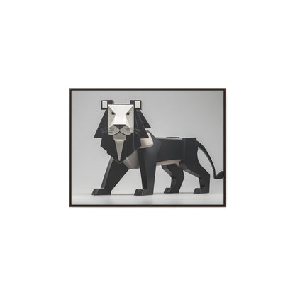 Regal Geometric Lion - Gallery Canvas Wraps, Horizontal Frame