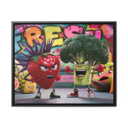 "Fresh Fight: Battle of the Bites" - Gallery Canvas Wraps, Horizontal Frame