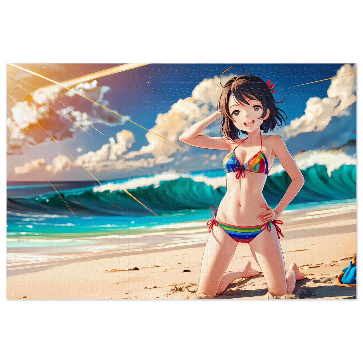 "Sunlit Waves and Smiles" - Jigsaw Puzzle (30, 110, 252, 500,1000-Piece)