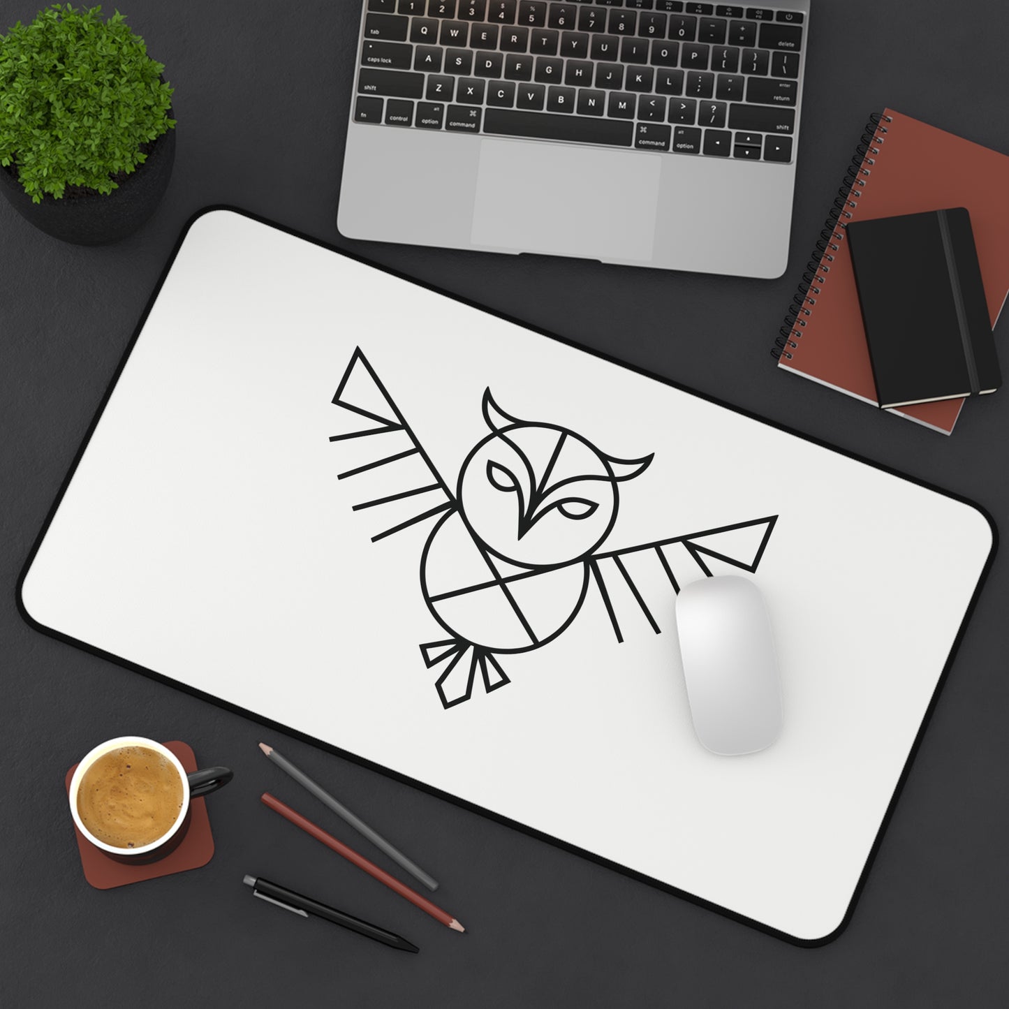 Symmetric Owl Guardian - Desk Mat