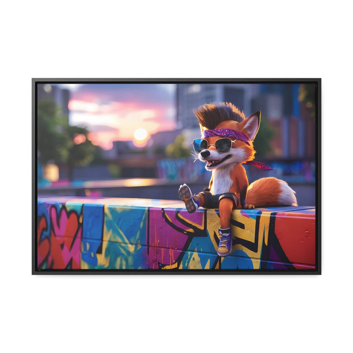 Urban Fox Vibes - Gallery Canvas Wraps, Horizontal Frame