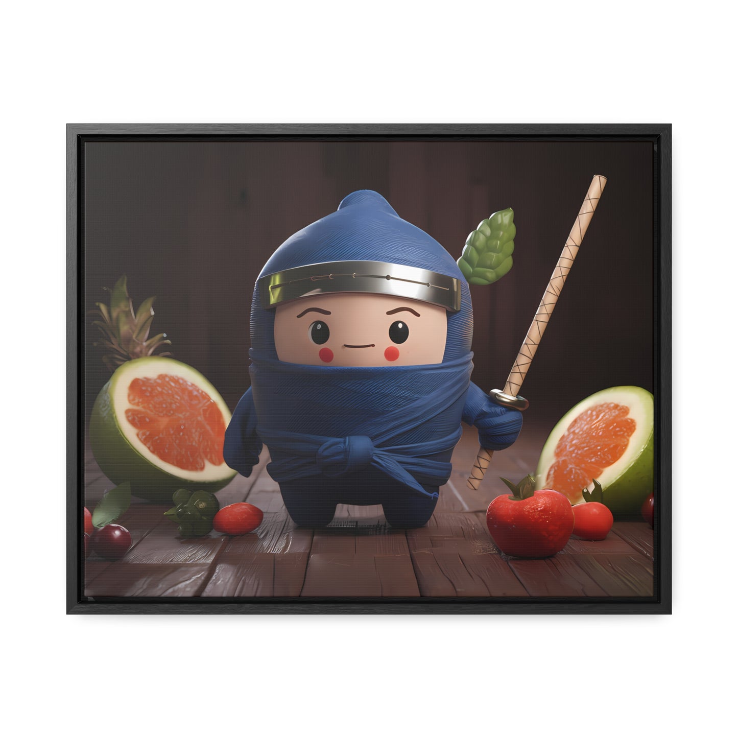 Ninja Fruit Guardian - Gallery Canvas Wraps, Horizontal Frame
