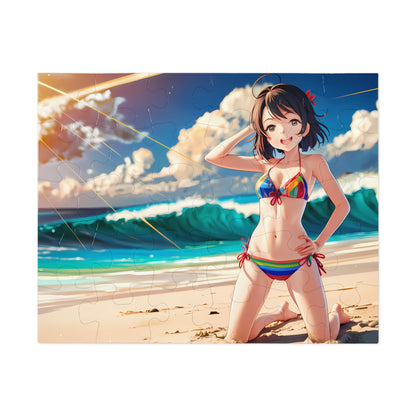 "Sunlit Waves and Smiles" - Jigsaw Puzzle (30, 110, 252, 500,1000-Piece)