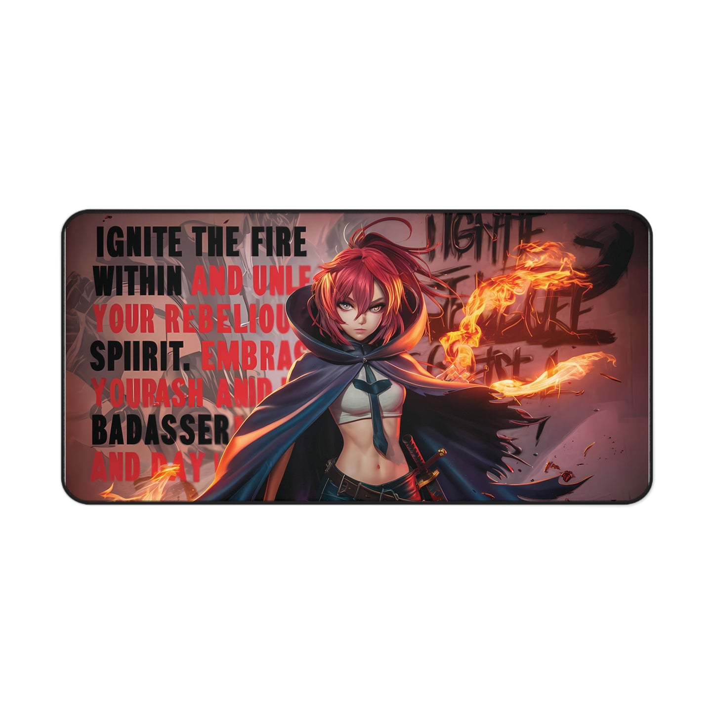 Female Fire Mage - Desk Mat