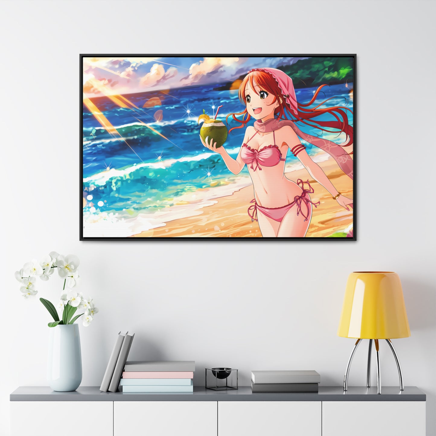 Sunset Shores and Summer Smiles - Gallery Canvas Wraps, Horizontal Frame