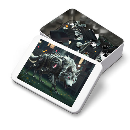 Cybernetic Alpha Wolf in the Urban Night - Jigsaw Puzzle (30, 110, 252, 500,1000-Piece)