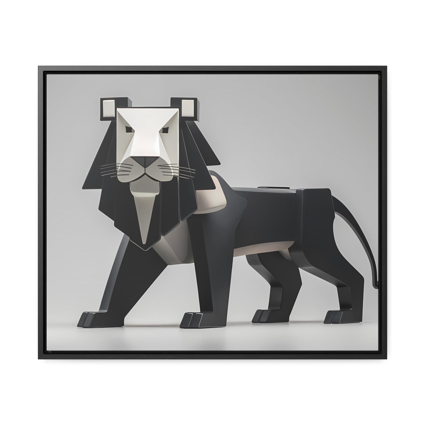 Regal Geometric Lion - Gallery Canvas Wraps, Horizontal Frame