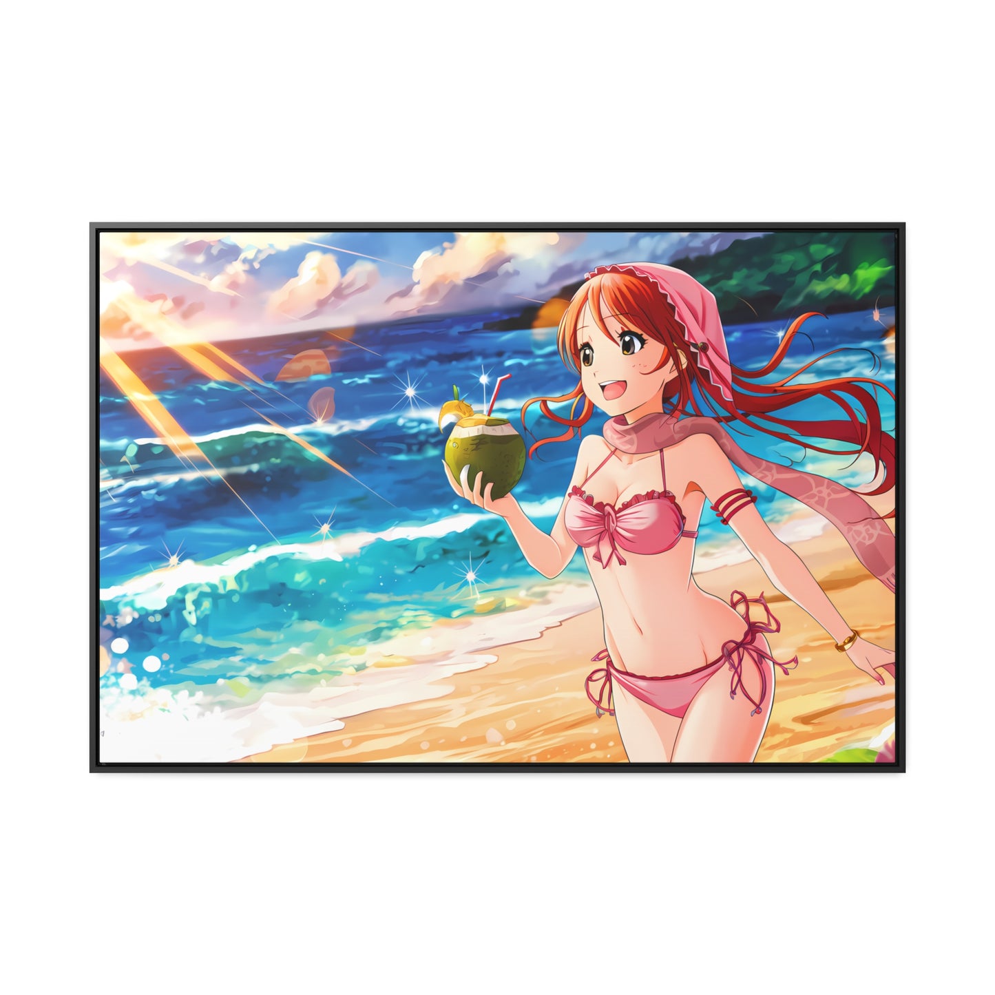 Sunset Shores and Summer Smiles - Gallery Canvas Wraps, Horizontal Frame