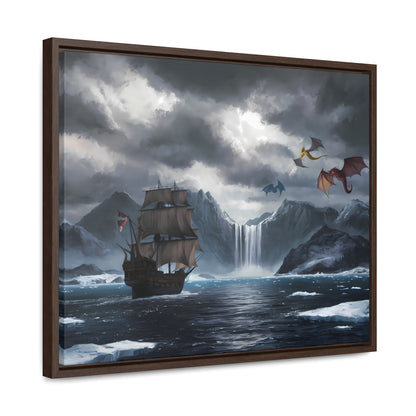 "The Voyage to Dragon's Fjord" - Gallery Canvas Wraps, Horizontal Frame