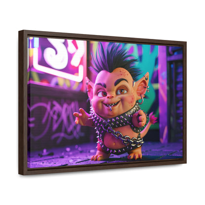 Punk Goblin in the Neon Alley - Gallery Canvas Wraps, Horizontal Frame