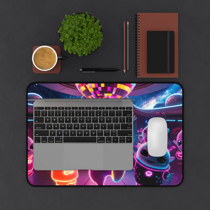 Alien Dance Party in Space - Desk Mat