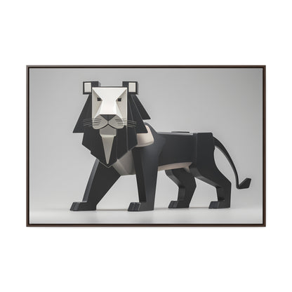 Regal Geometric Lion - Gallery Canvas Wraps, Horizontal Frame