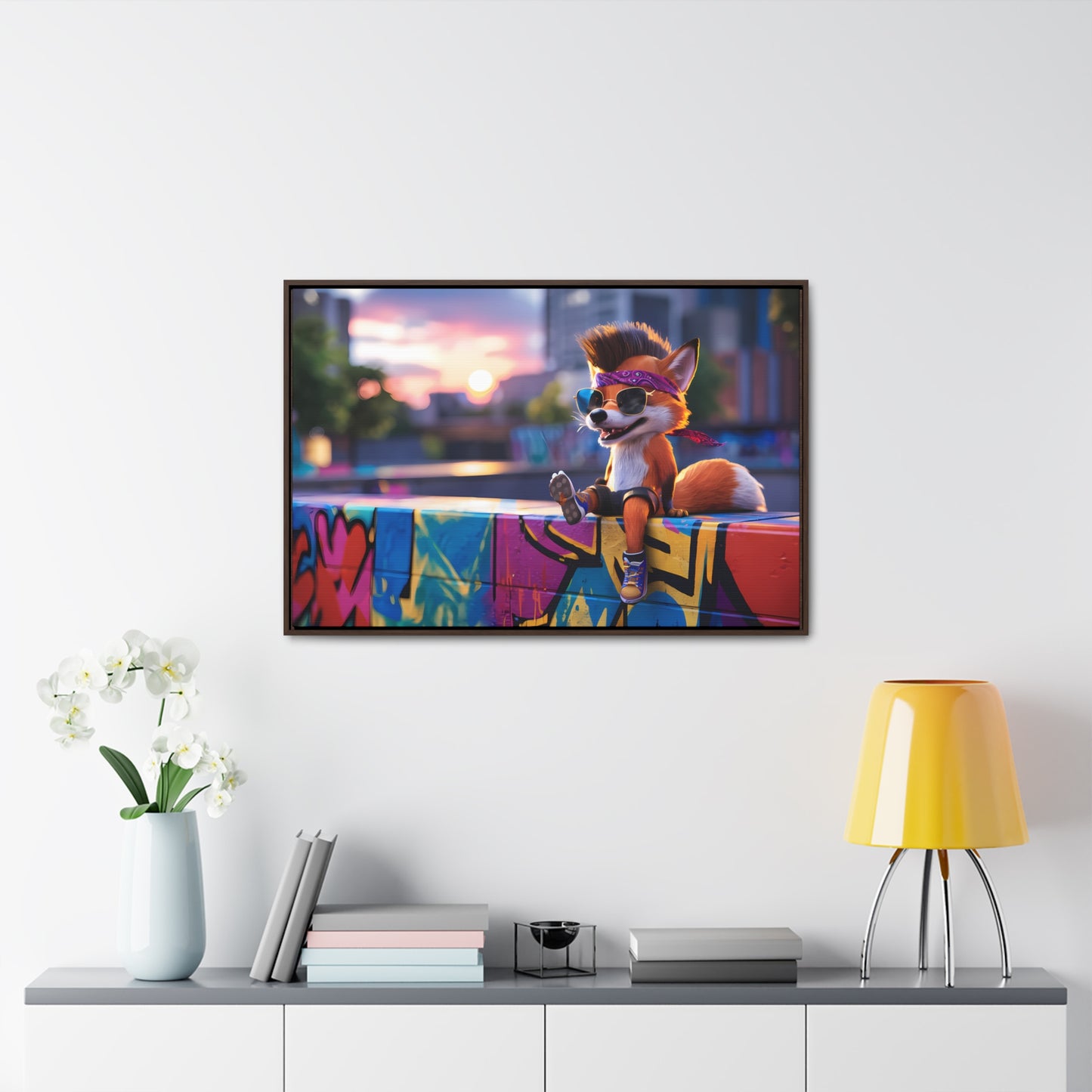 Urban Fox Vibes - Gallery Canvas Wraps, Horizontal Frame