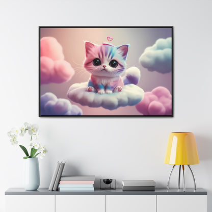 Heavenly Kitten Dreams - Gallery Canvas Wraps, Horizontal Frame