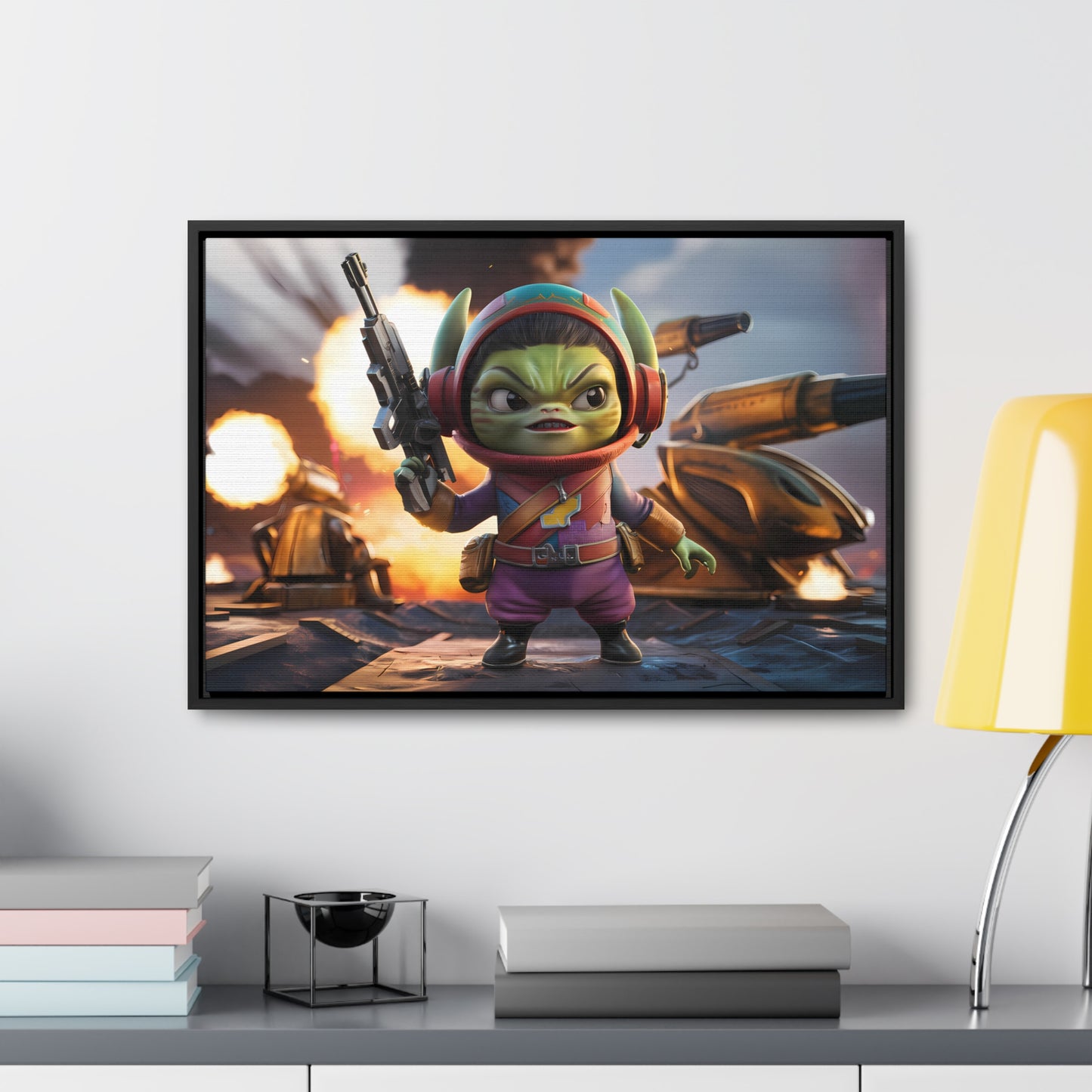 "Galactic Gremlin Commander" - Gallery Canvas Wraps, Horizontal Frame