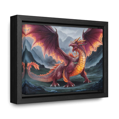 The Inferno Wyrm of the Ashen Peaks - Gallery Canvas Wraps, Horizontal Frame