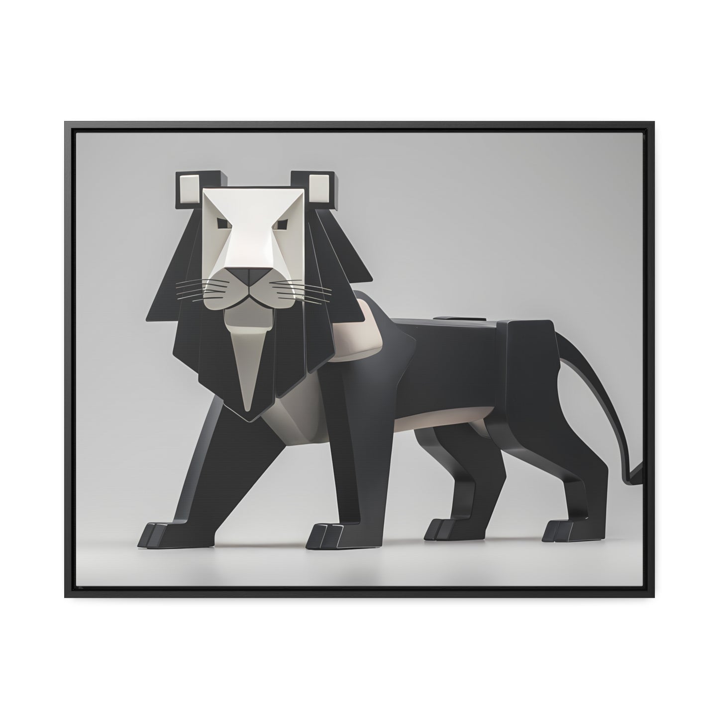 Regal Geometric Lion - Gallery Canvas Wraps, Horizontal Frame