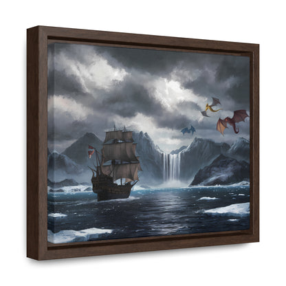 "The Voyage to Dragon's Fjord" - Gallery Canvas Wraps, Horizontal Frame