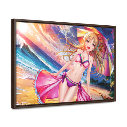 Sunset Stroll on the Beach - Gallery Canvas Wraps, Horizontal Frame