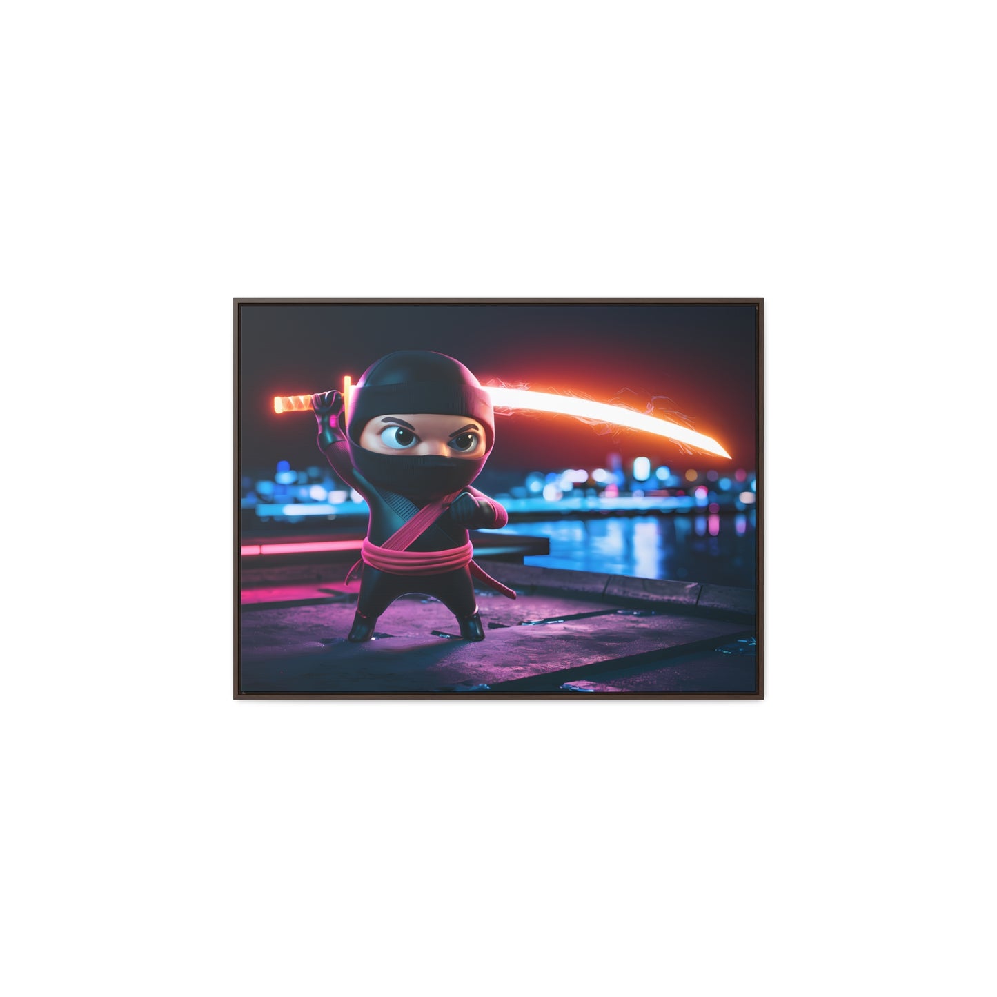 Neon Ninja Showdown - Gallery Canvas Wraps, Horizontal Frame