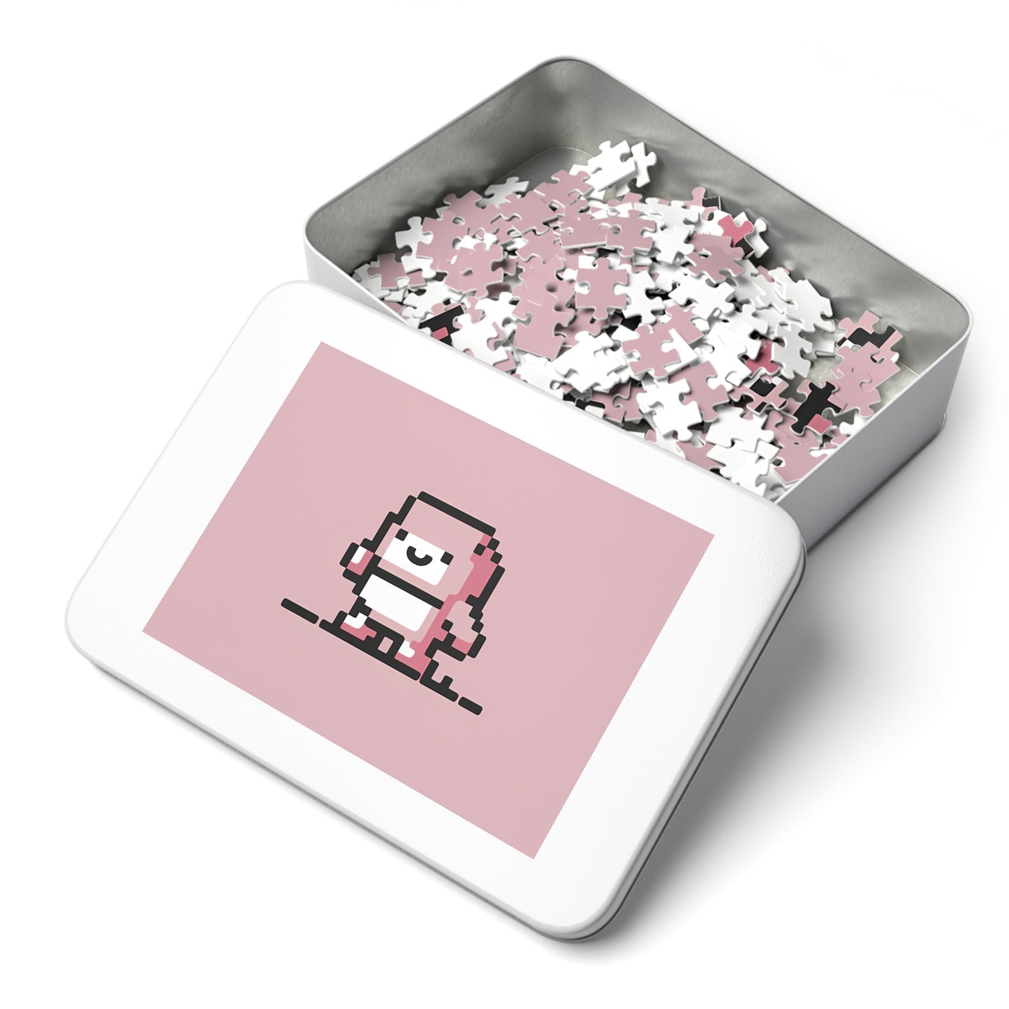 Pixelated Pink Character on a Soft Background - Jigsaw Puzzle (30, 110, 252, 500,1000-Piece)