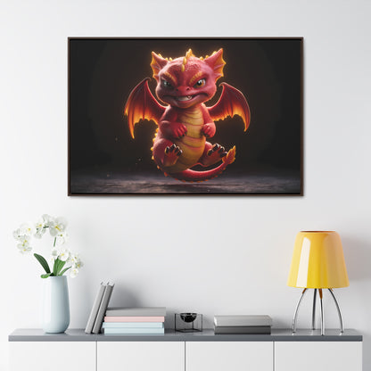 "Fiery Little Guardian" - Gallery Canvas Wraps, Horizontal Frame