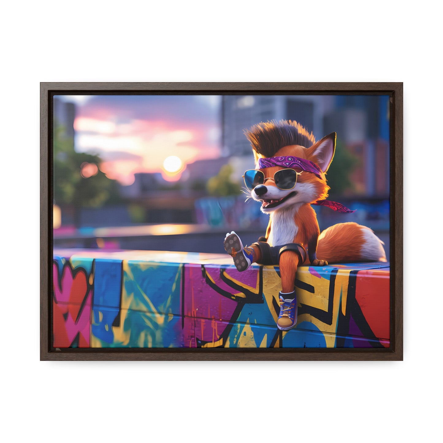 Urban Fox Vibes - Gallery Canvas Wraps, Horizontal Frame
