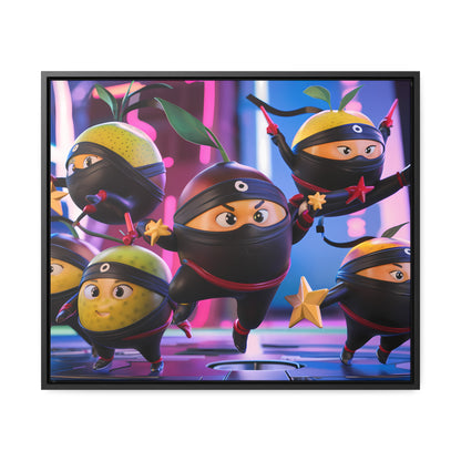 Ninja Citrus Squad: Star Power Unleashed - Gallery Canvas Wraps, Horizontal Frame