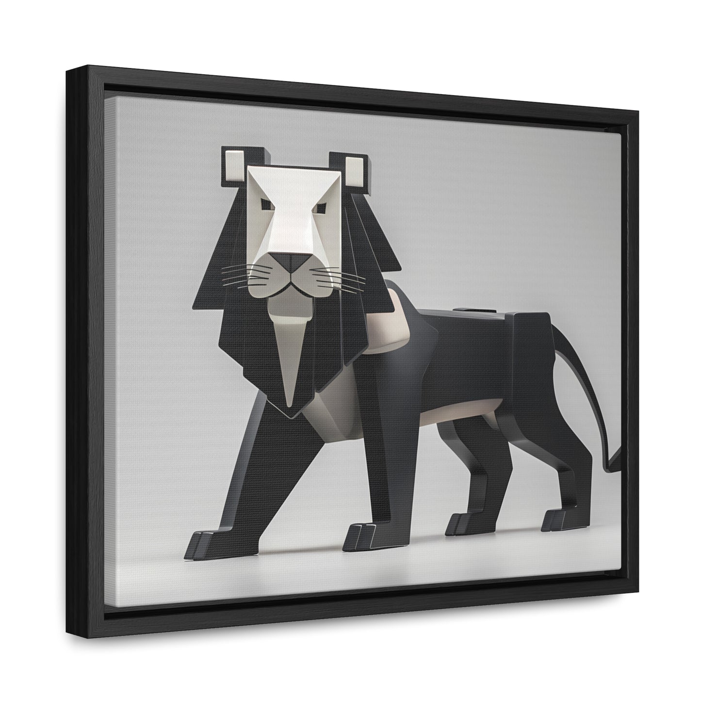 Regal Geometric Lion - Gallery Canvas Wraps, Horizontal Frame