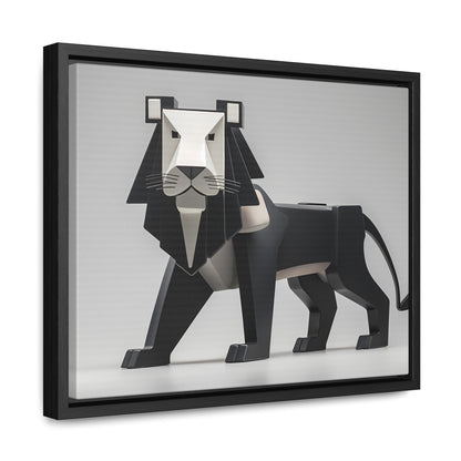 Regal Geometric Lion - Gallery Canvas Wraps, Horizontal Frame