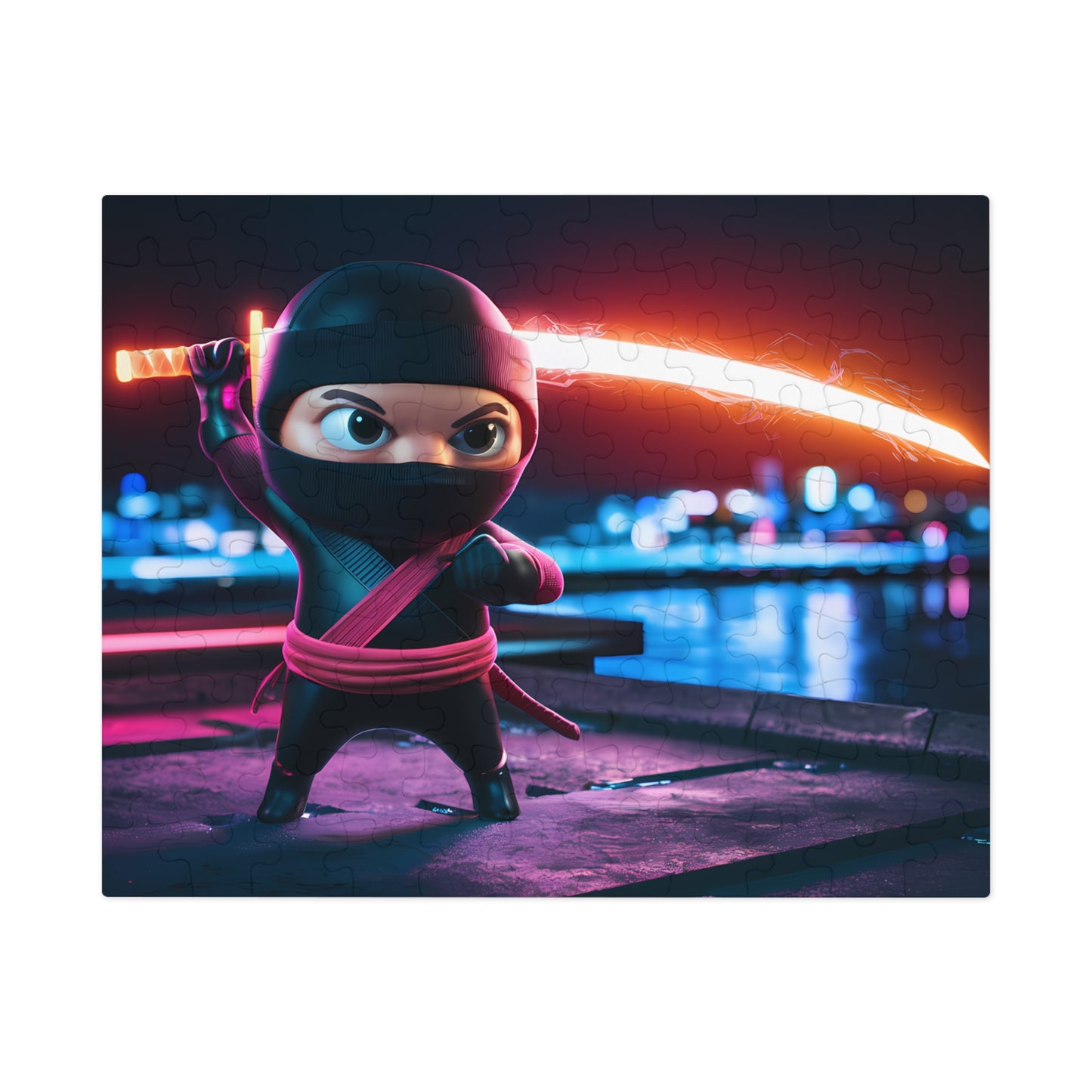 Neon Ninja on the Rooftop - Jigsaw Puzzle (30, 110, 252, 500,1000-Piece)