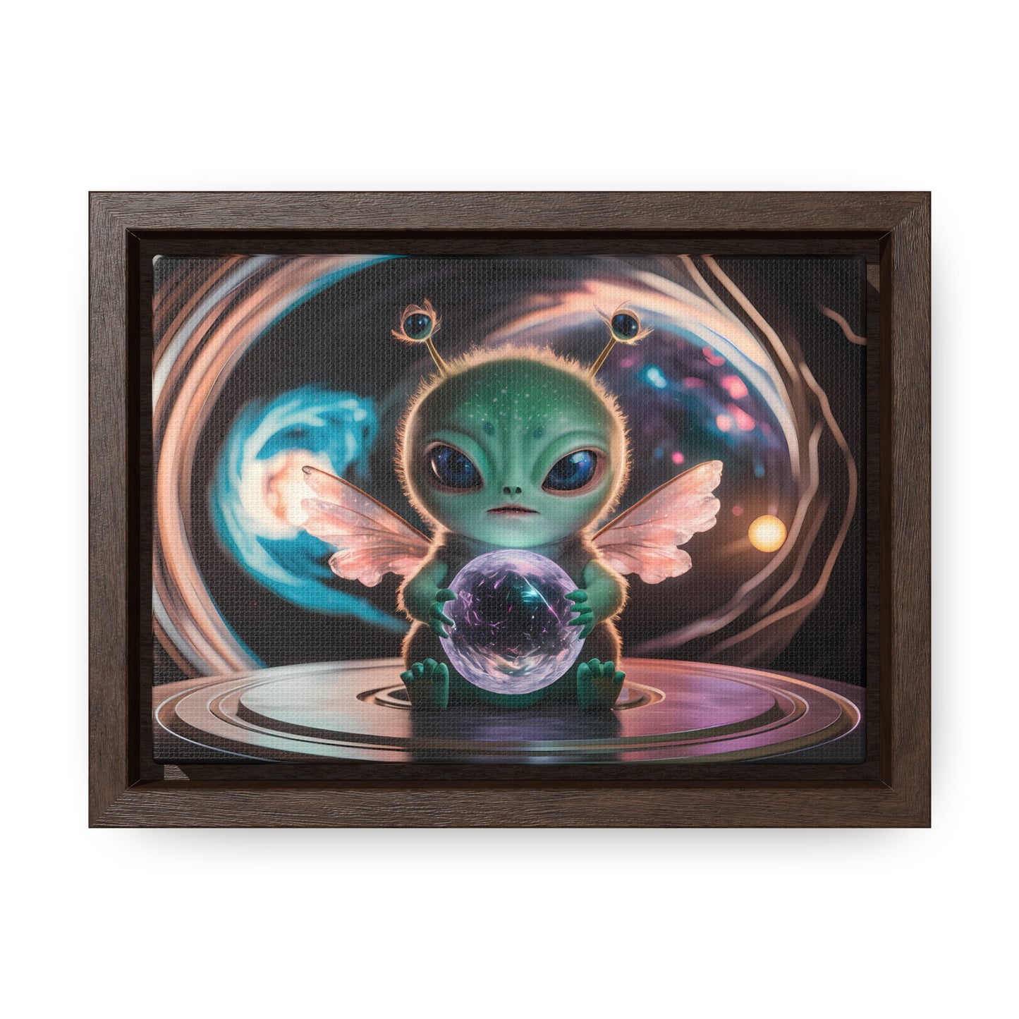 Guardian of the Cosmic Crystal - Gallery Canvas Wraps, Horizontal Frame