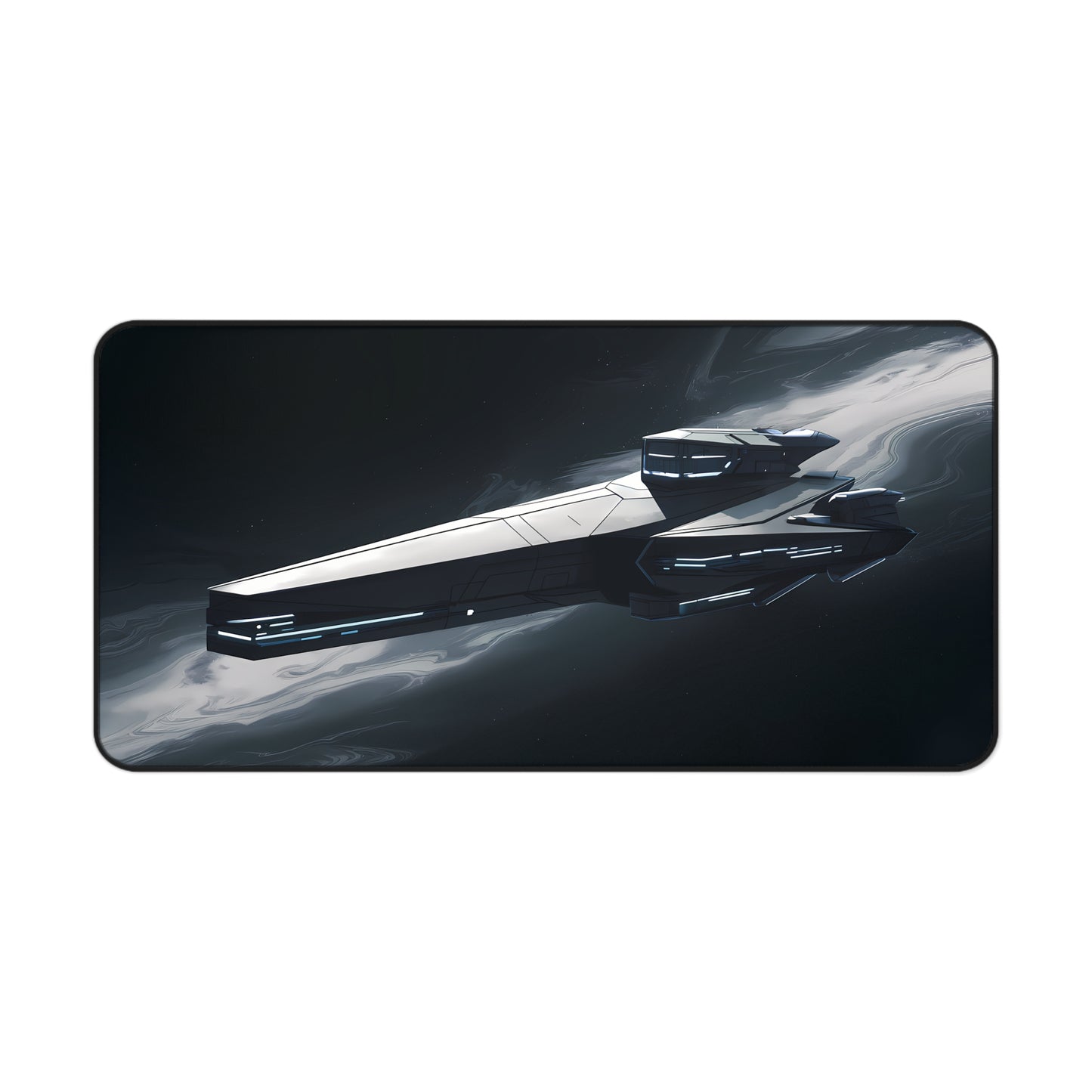 Gray Space Ship - Desk Mat