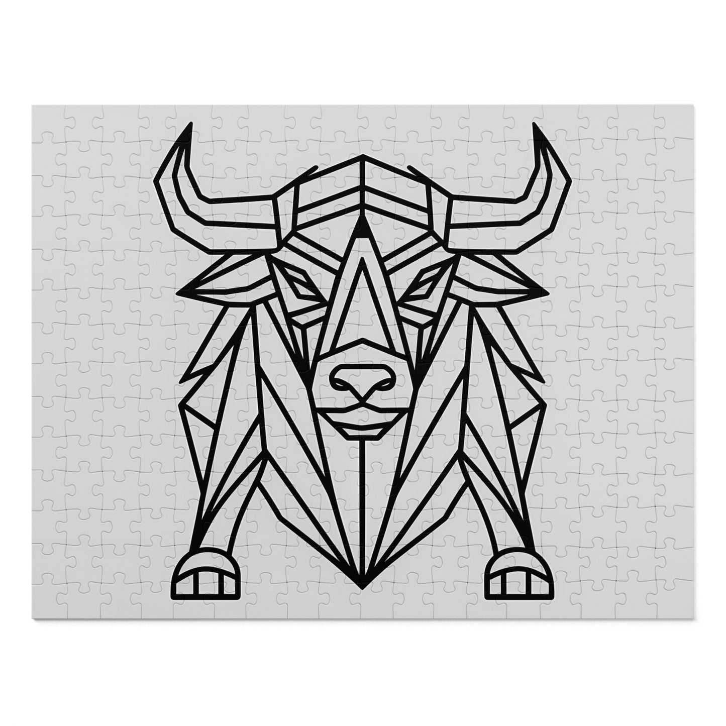 Geometric Bison Strength - Jigsaw Puzzle (30, 110, 252, 500,1000-Piece)