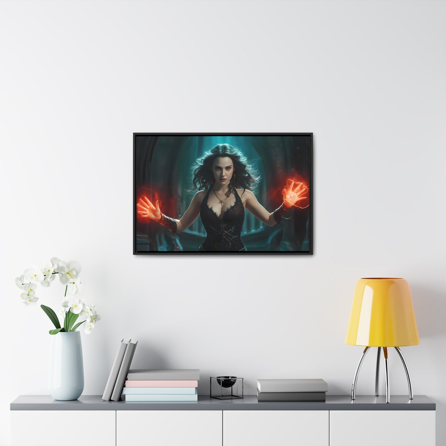 Sorceress of the Crimson Flame - Gallery Canvas Wraps, Horizontal Frame