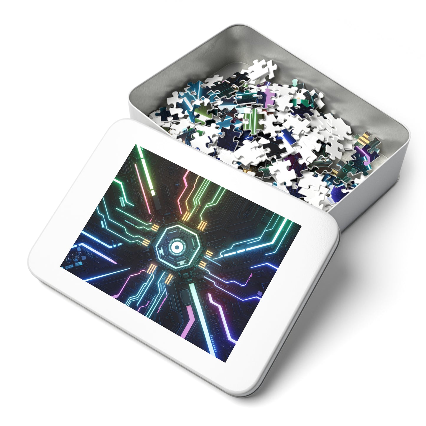 Neon Circuit Nexus - Jigsaw Puzzle (30, 110, 252, 500,1000-Piece)