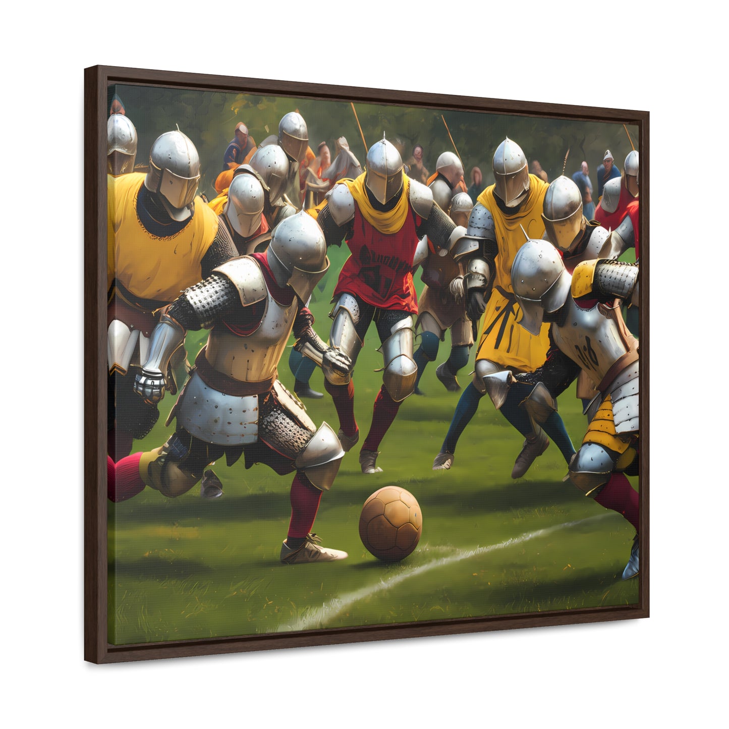 Medieval Football Battle - Gallery Canvas Wraps, Horizontal Frame