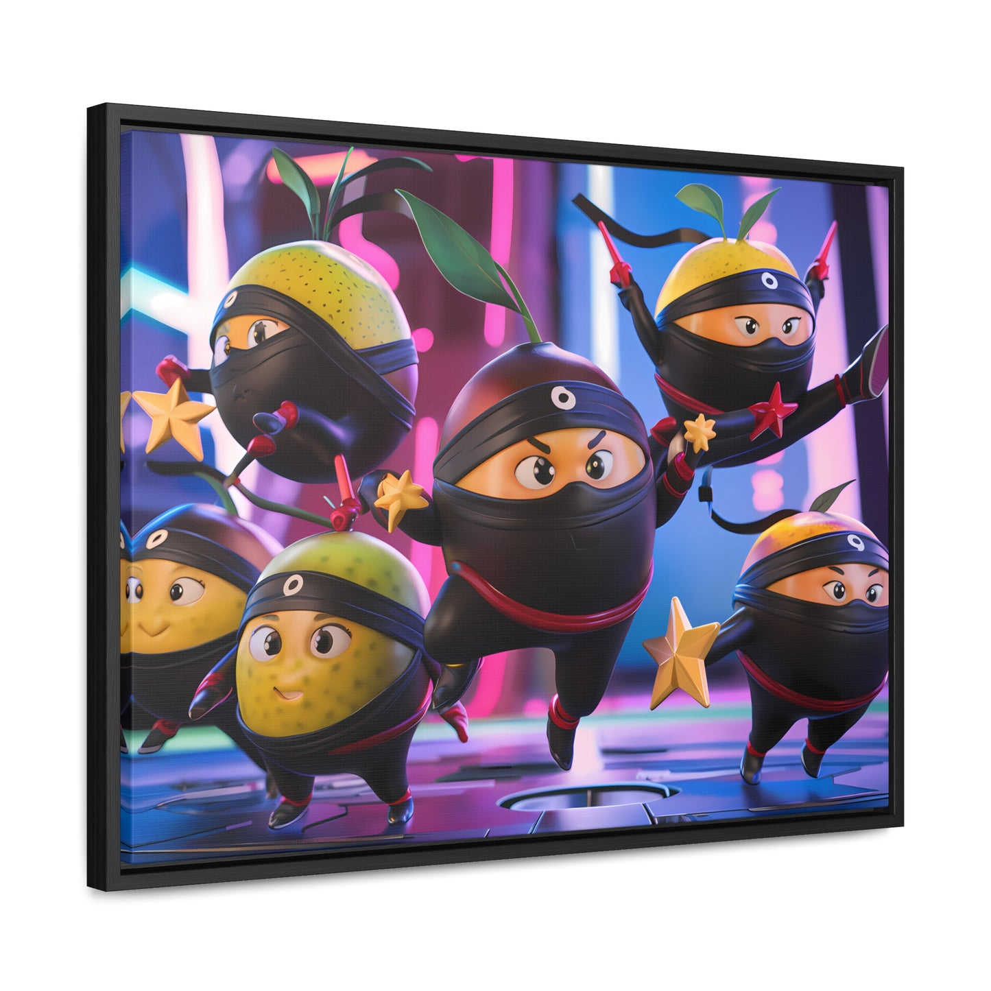 Ninja Citrus Squad: Star Power Unleashed - Gallery Canvas Wraps, Horizontal Frame