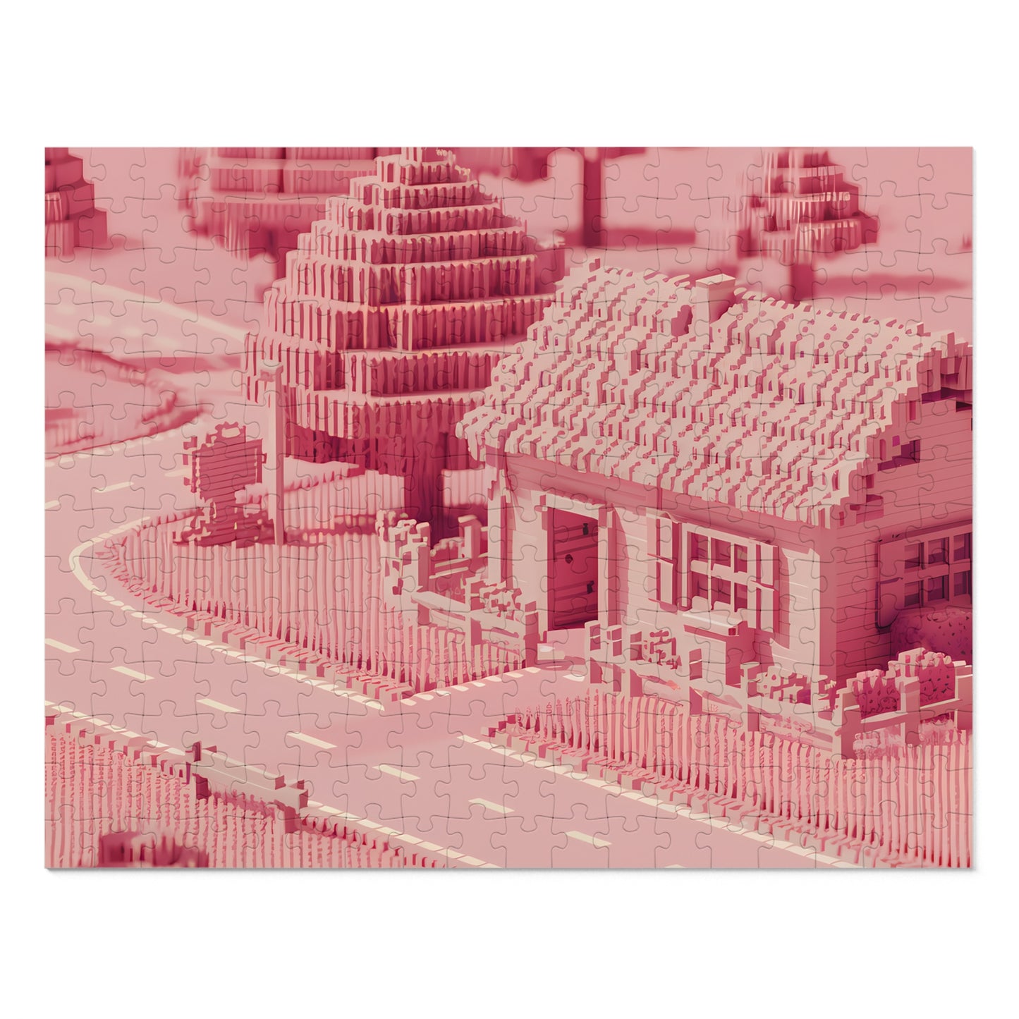 Pixelated Suburban Dream - Jigsaw Puzzle (30, 110, 252, 500,1000-Piece)