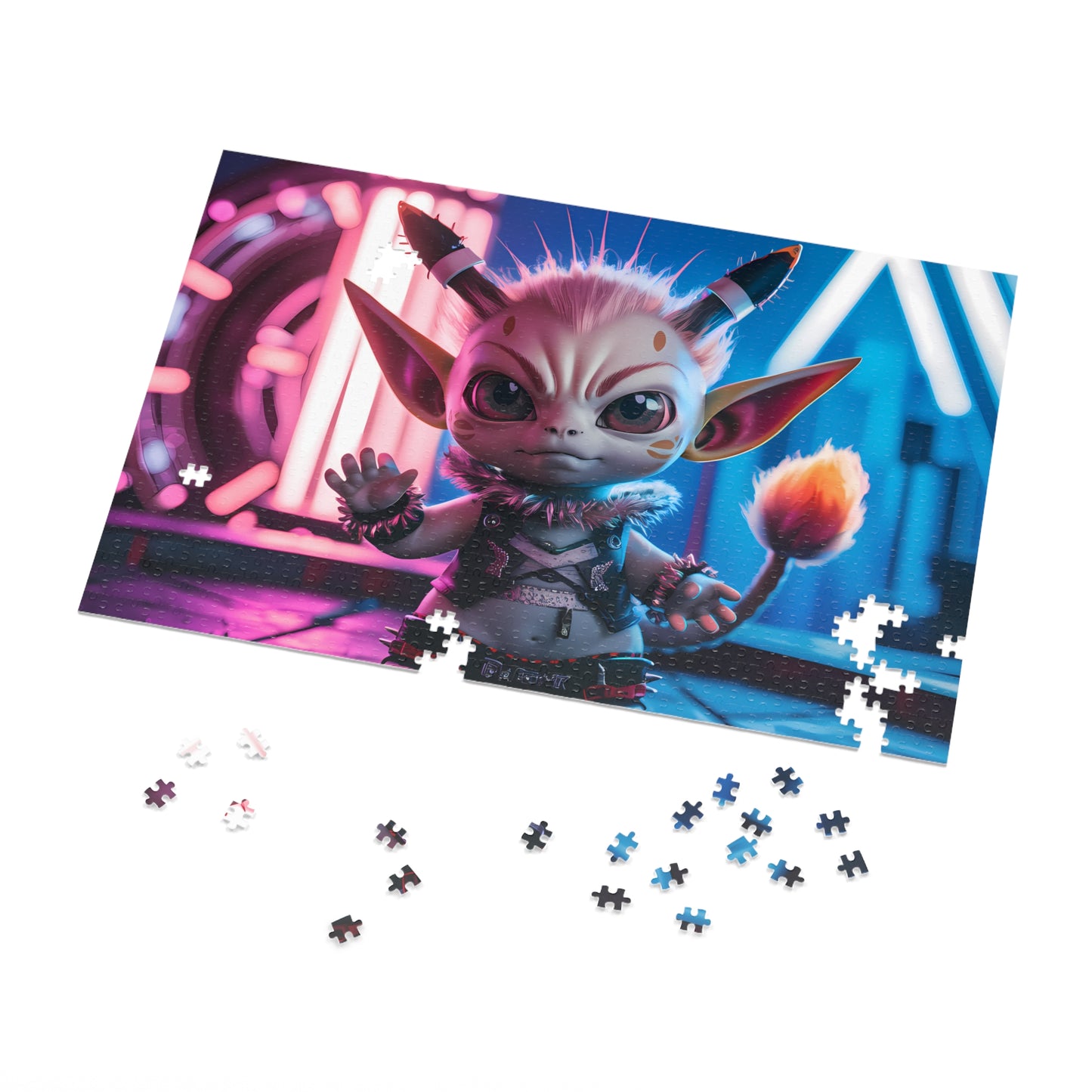 "Cyberpunk Rebel Pixie" - Jigsaw Puzzle (30, 110, 252, 500,1000-Piece)