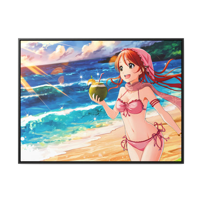 Sunset Shores and Summer Smiles - Gallery Canvas Wraps, Horizontal Frame