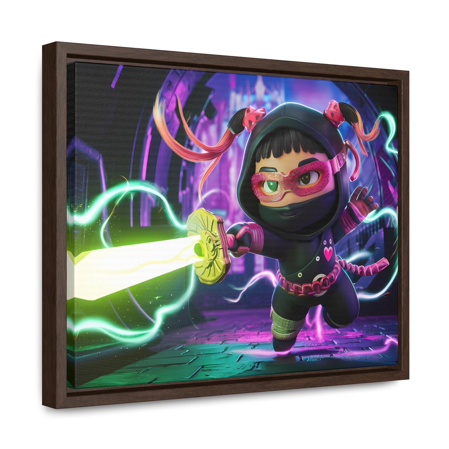 Neon Ninja Unleashed - Gallery Canvas Wraps, Horizontal Frame