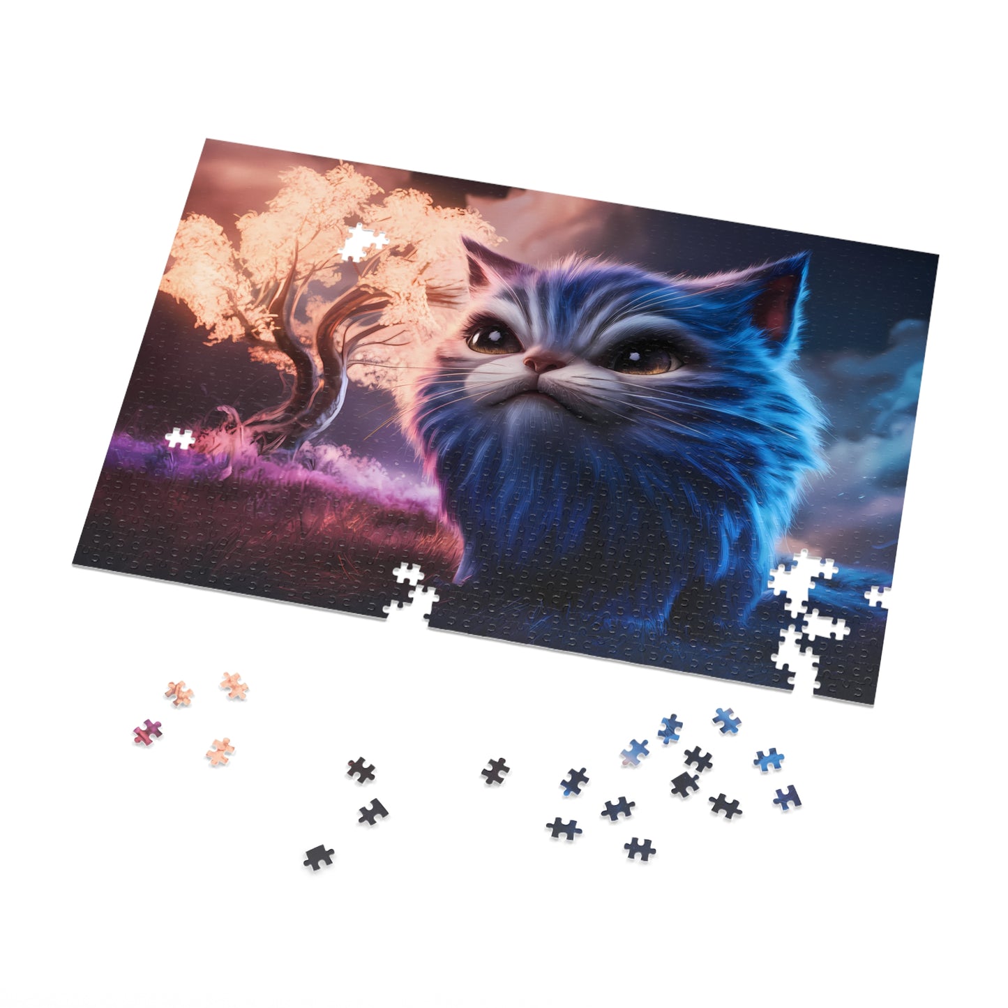 Ethereal Cat in a Mystical Landscape - Jigsaw Puzzle (30, 110, 252, 500,1000-Piece)