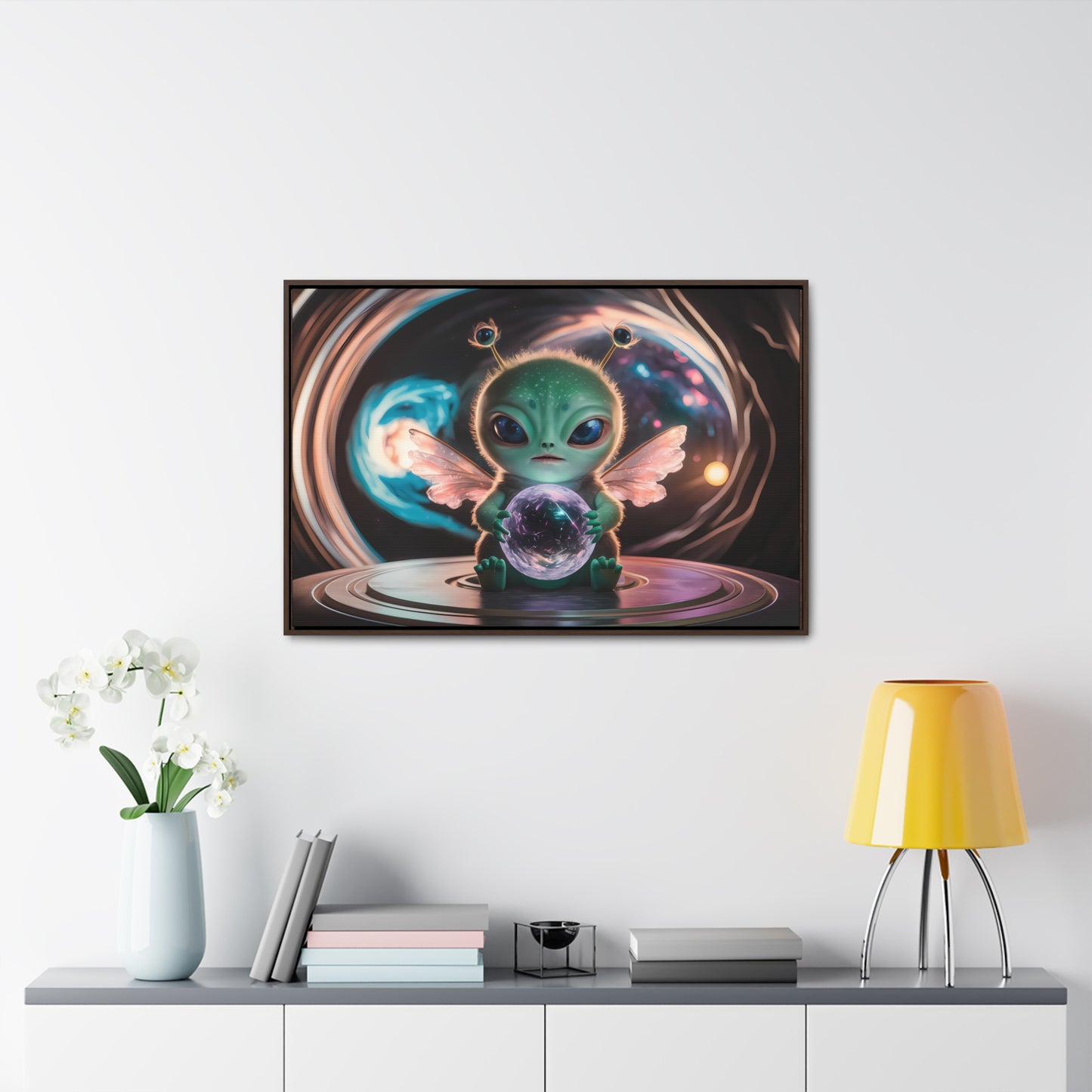 Guardian of the Cosmic Crystal - Gallery Canvas Wraps, Horizontal Frame