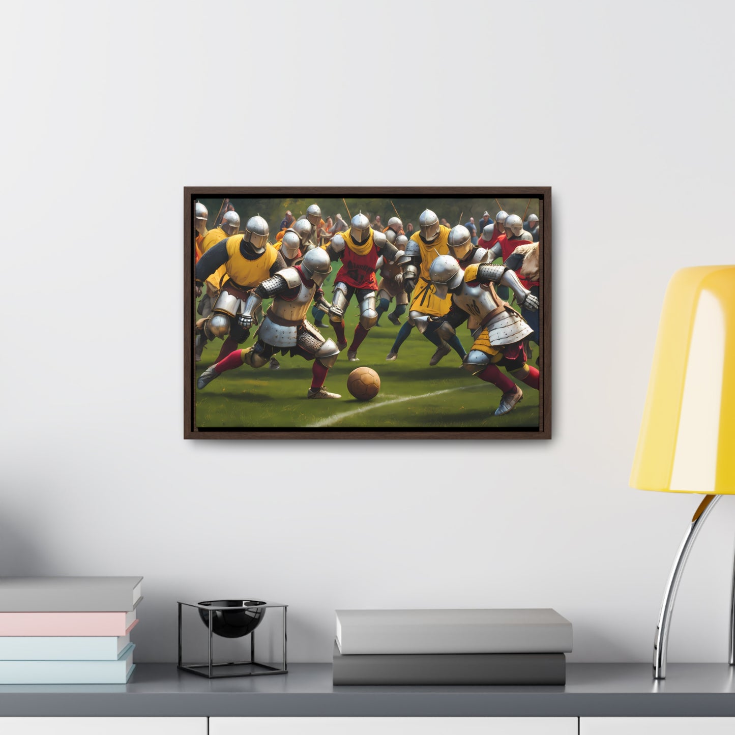Medieval Football Battle - Gallery Canvas Wraps, Horizontal Frame