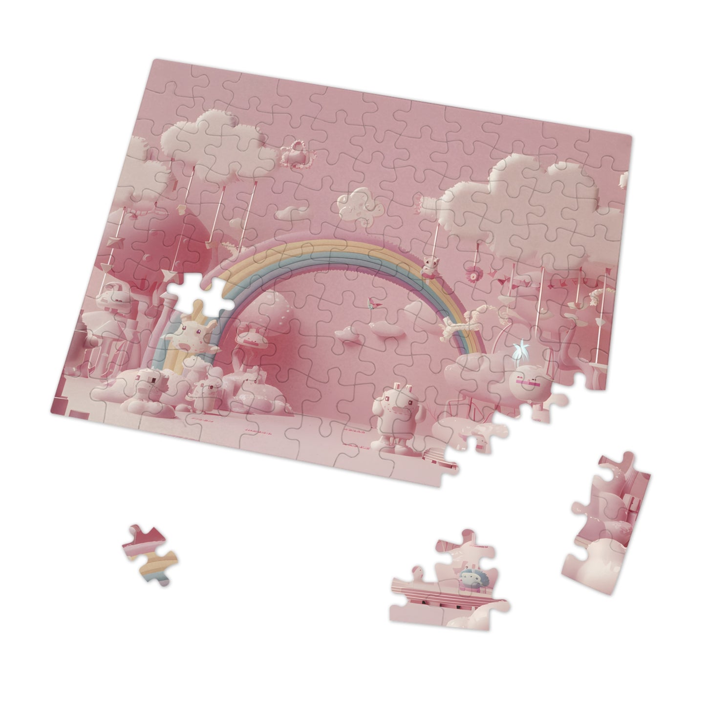 Whimsical Dreamscape of Pink Bliss - Jigsaw Puzzle (30, 110, 252, 500,1000-Piece)